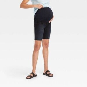 Over Belly Bermuda Maternity Jean Shorts - Isabel Maternity Sz 14